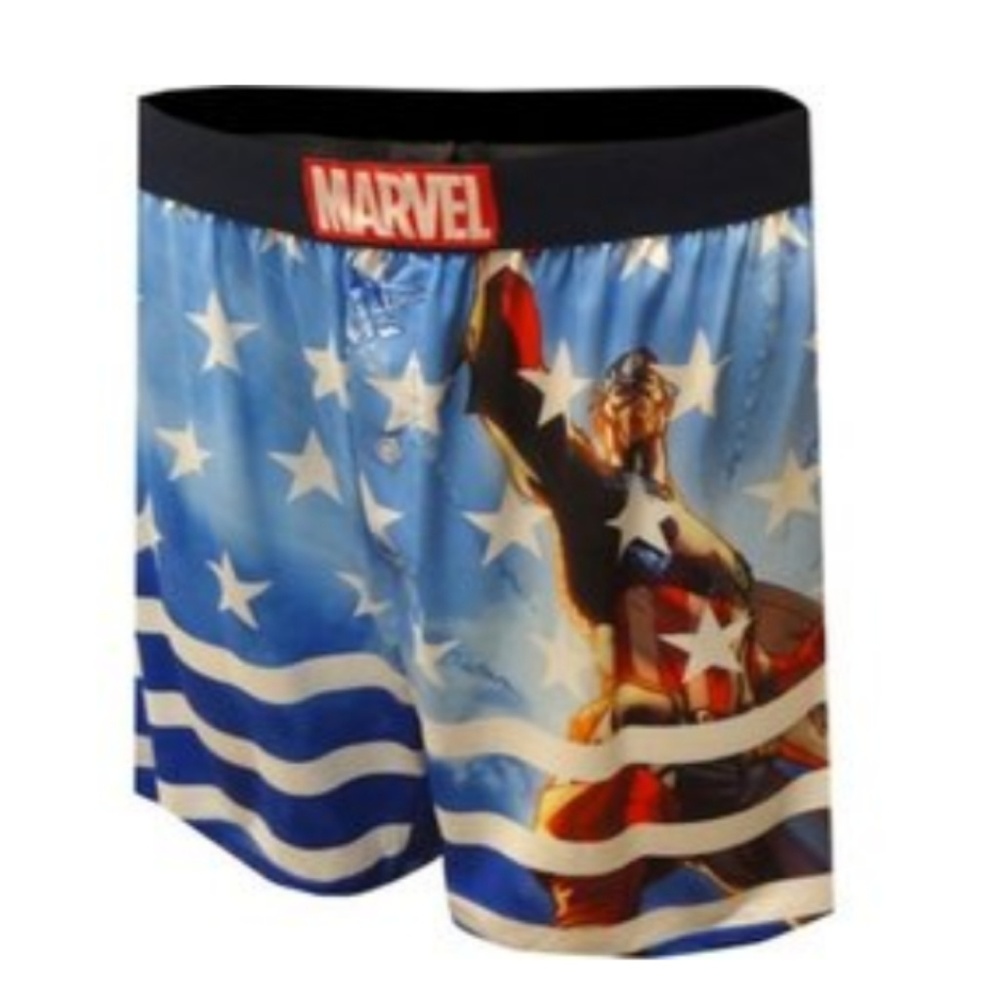 Marvel Men's Captain America Fabric Boxer Shorts